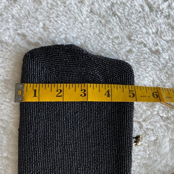 Vintage Black beaded Handbag Clutch - Picture 8 of 15